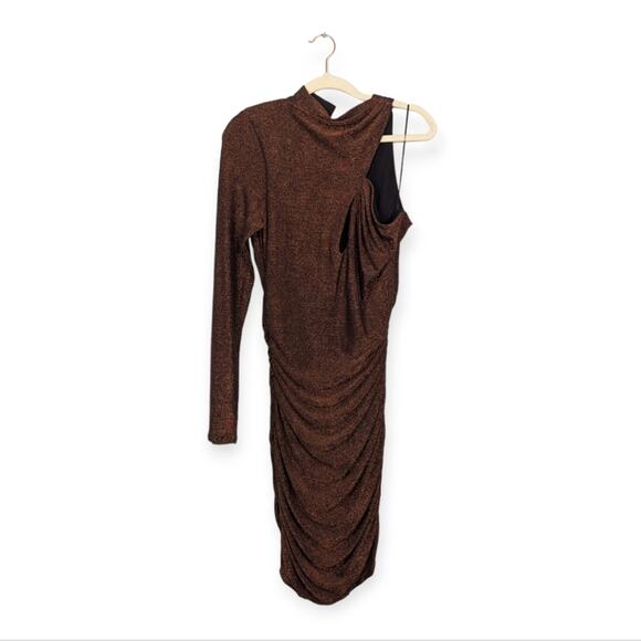 NWT Nicholas Umber Mockneck Cut Out Jersey Olympia Mini Dress - Picture 2 of 11